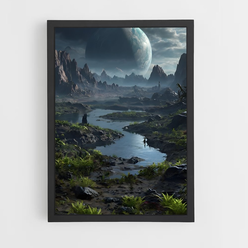 Poster Lac Étoilé – affiche Art spatial (vue 2)